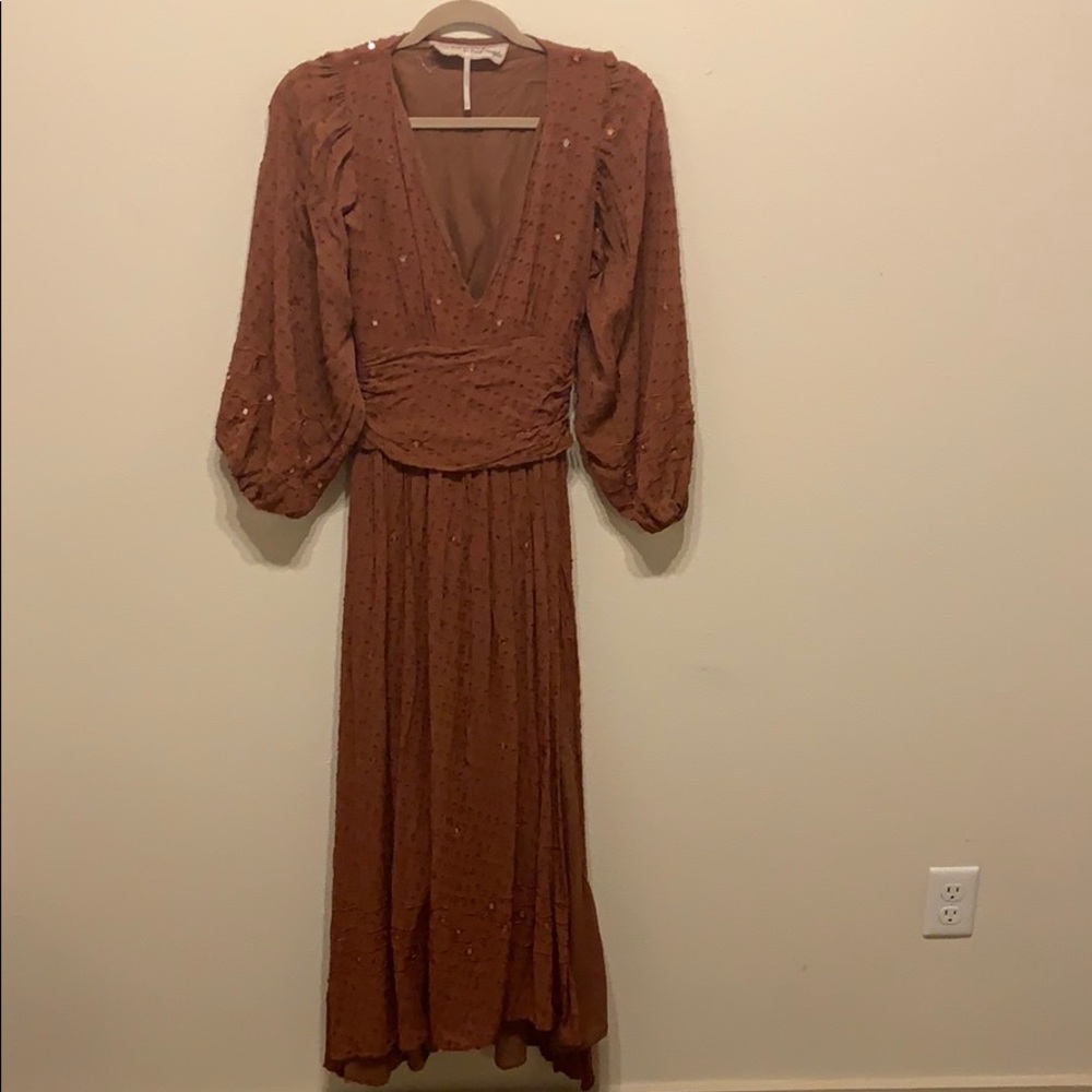 Free people burnt orange gown